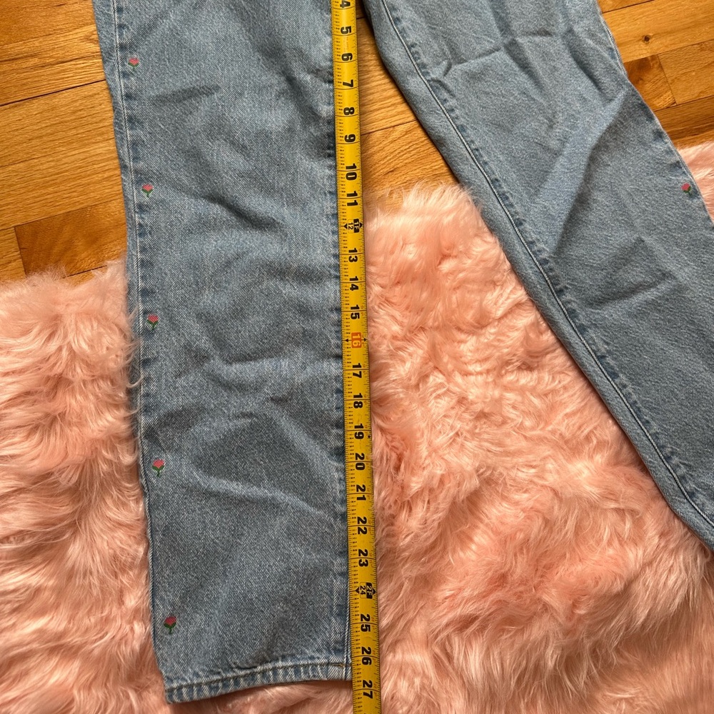Floral PacSun Blue Straight Leg Dad Jeans size 26 - Picture 8 of 9
